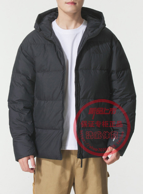 阿迪达斯男装2025冬季新品运动户外休闲宽松保暖连帽羽绒服KC2478