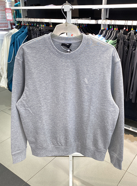 MLB卫衣男女同款简约百搭宽松运动服休闲透气圆领套头衫3AMTB9144