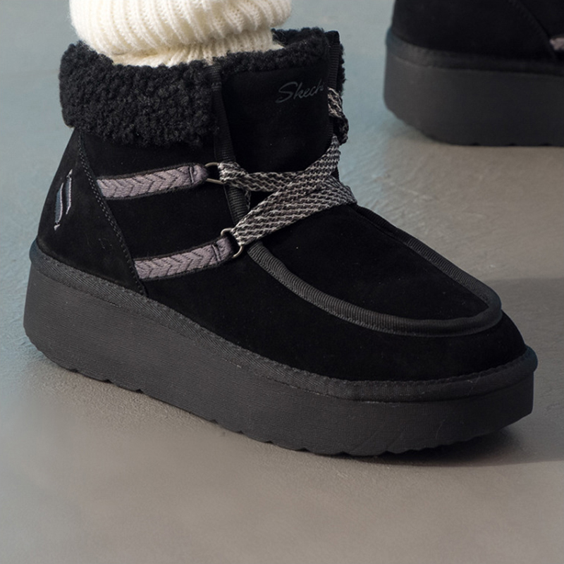 Skechers女加绒雪地靴厚底休闲鞋
