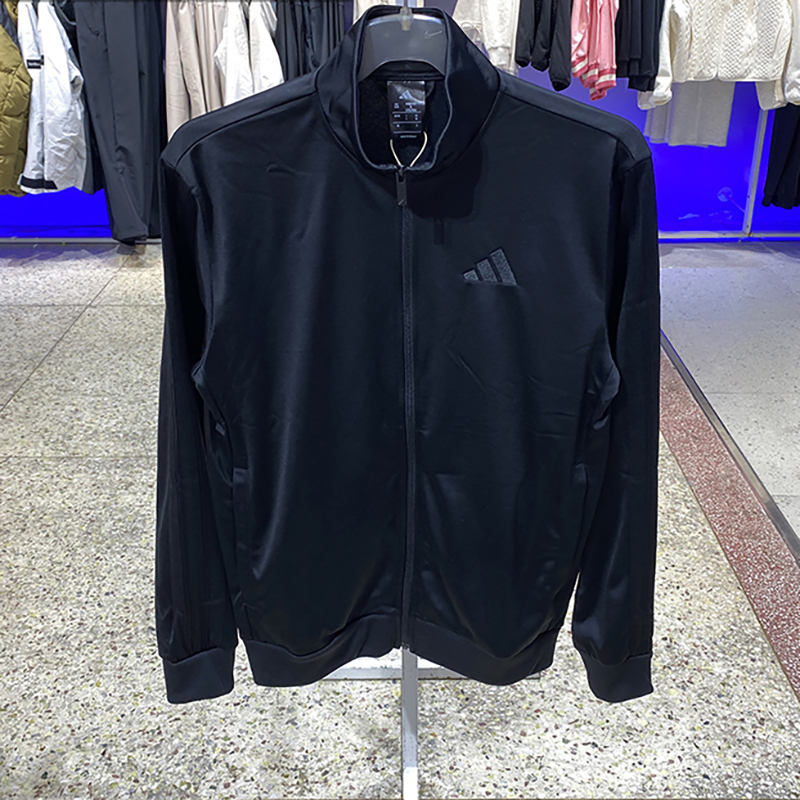 阿迪达斯男装跑步运动服立领夹克