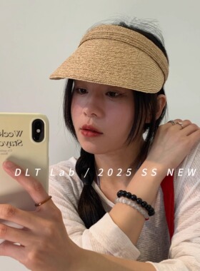 DLTLab丁老头新品草编拉菲基础款空顶帽2025百搭夏季遮阳防晒帽子