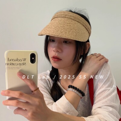 DLTLab丁老头新品草编拉菲基础款空顶帽2025百搭夏季遮阳防晒帽子