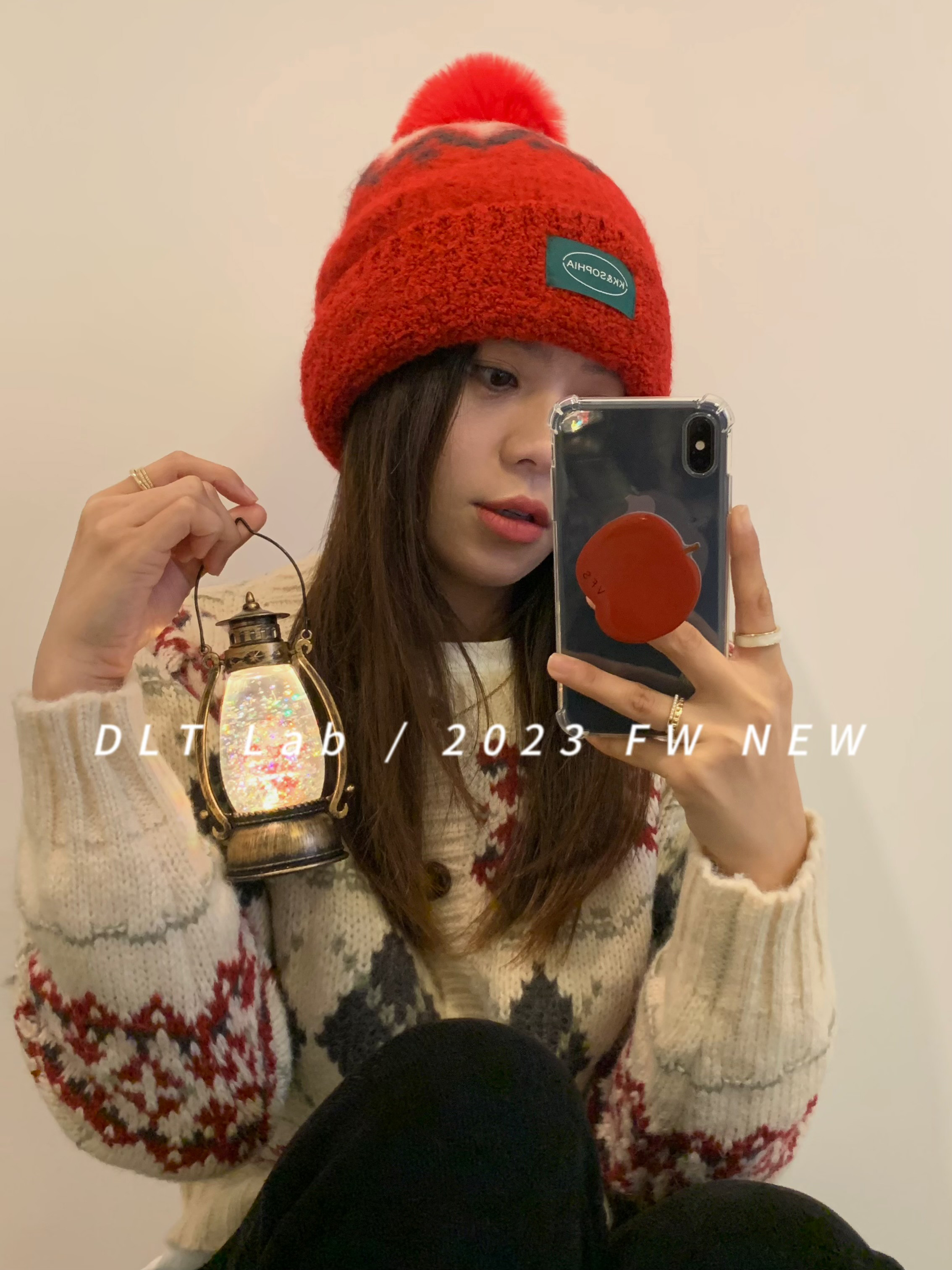 针织帽逛街女秋冬卷边保暖圣诞