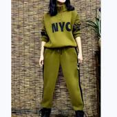 中年妈妈洋气休闲运动两件套 2025新款 女冬季 时尚 加绒加厚卫衣套装