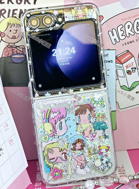 可爱鸟鸟女孩滴胶折叠手机壳