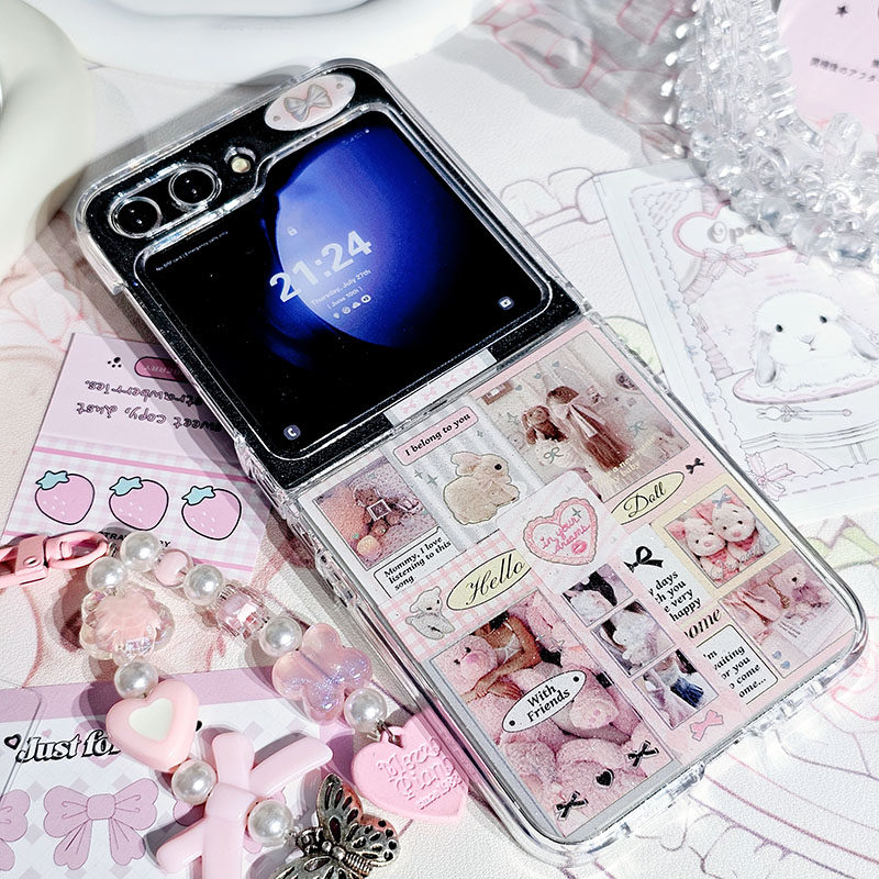 可爱粉色玩偶三星zflip6/5小折叠滴胶手机硬壳oppoN3华为pocket2/nova少女心vivox荣耀V小米mix/motorazr50,3C数码配件,手机保护套/壳,淘宝优惠券,粉丝福利购,淘宝优惠卷