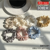 30姆米真丝大肠圈100%桑蚕丝2cm发圈重磅加厚高端复古法式 护发饰