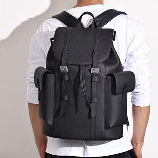 大容量男式 togo皮普皮黑色男士 双肩背包旅行休闲男包高档真皮时尚