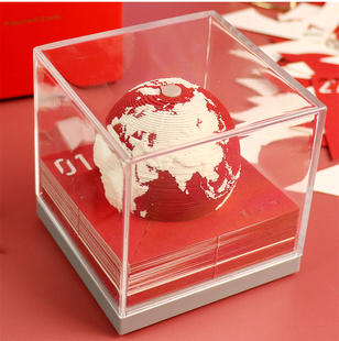 拯救地球3D纸雕创意模型手撕日历桌面摆件2024年龙年立体台历便签