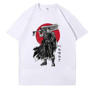 纯棉上衣水洗做旧百搭宽松男女装 短袖 Berserker剑风传奇动漫夏季