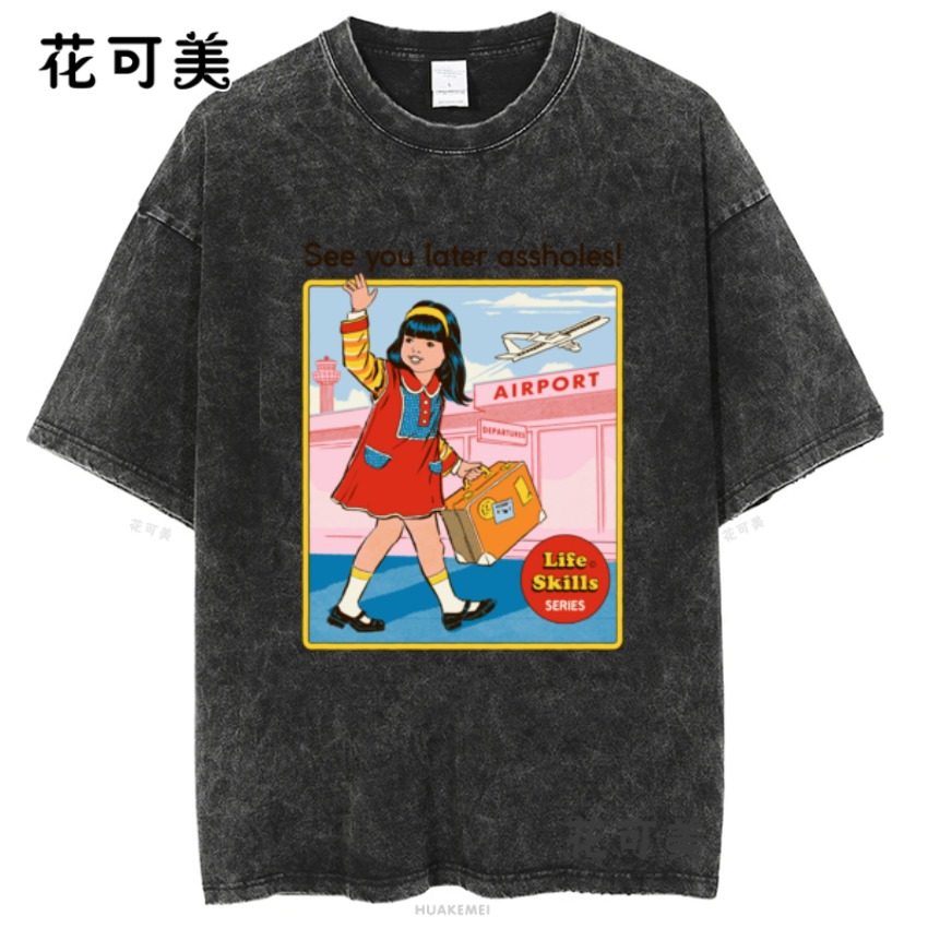 花可美2025撒旦美式复古T恤