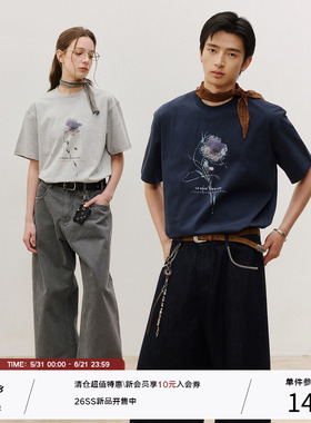 LR MADE 26SS 凉感Sorona® 晕染色块动态花卉 圆领印花短袖T恤