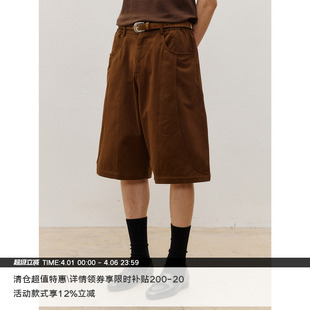 复古简约休闲短裤 立体挺阔洗水纯棉 错位弧形活片 MADE 26SS