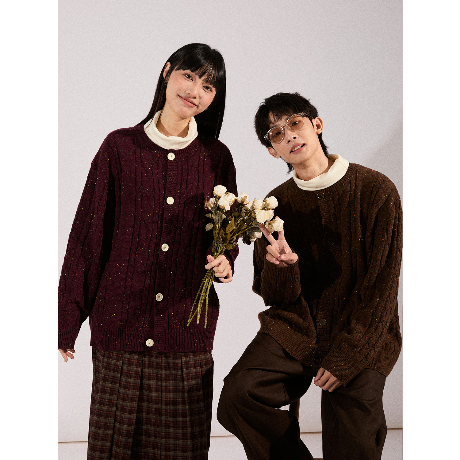 LR MADE 24AW 新年主题限定刺绣毛衣  点彩纱线提花 保暖针织开衫