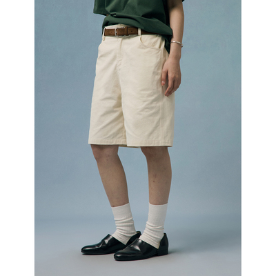 LR MADE 25SS 简约工装 微宽松 碳磨洗水纯棉 纯色基础五分短裤