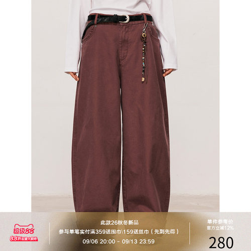 LR MADE 26AW 洗褪复古色系 脚口翻折四合袢扣 纯棉工装直筒长裤