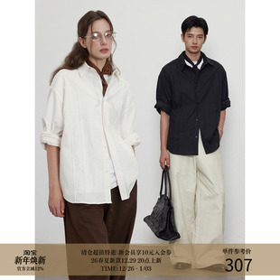 高品质汉麻棉 可调中袖 牙签褶设计 衬衫 25AW 慵懒长袖 MADE