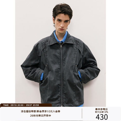 LR MADE 26AW 裁片拼接层次 夹棉保暖 做旧洗褪 纯棉复古夹克外套