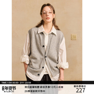 LR MADE 25AW 美利奴羊毛混纺 色织纱线针织 叠穿开衫马甲背心