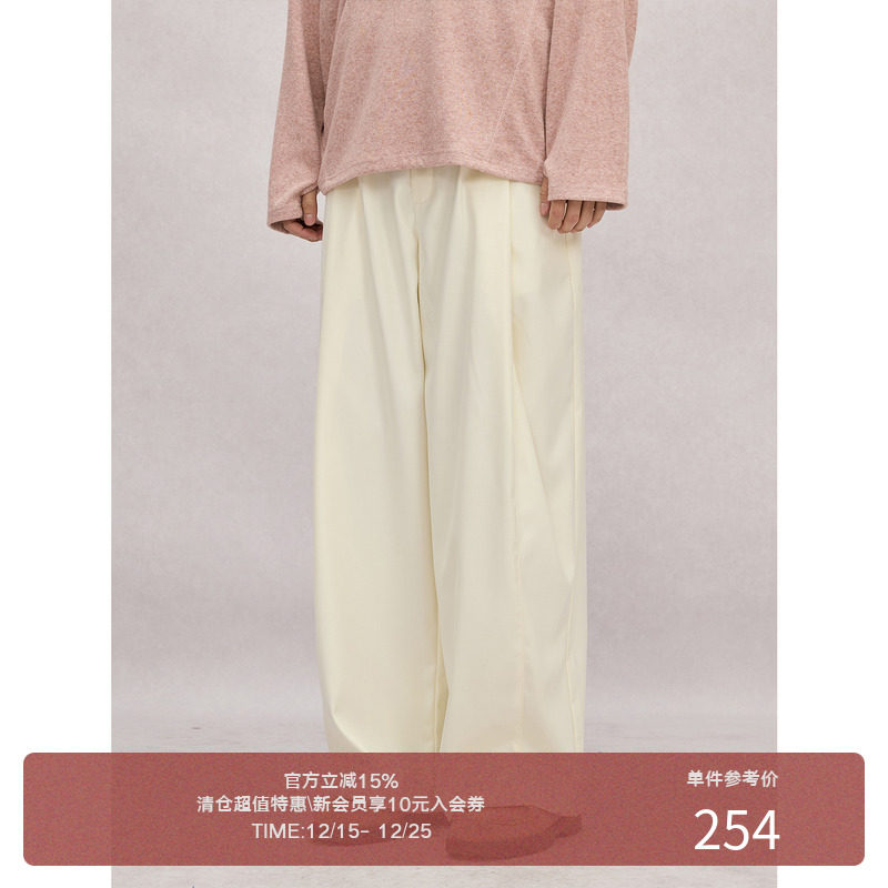 LR MADE 25SS 裤缝立体飘褶  轻时装廓形 休闲简约双褶长TR西裤