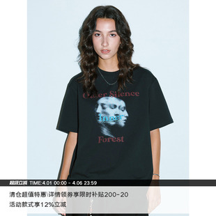 圆领短袖 印花T恤 幻影立体人像图案 凉感Sorona® MADE 26SS