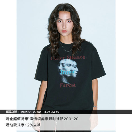 LR MADE 26SS 凉感Sorona® 幻影立体人像图案 圆领短袖印花T恤