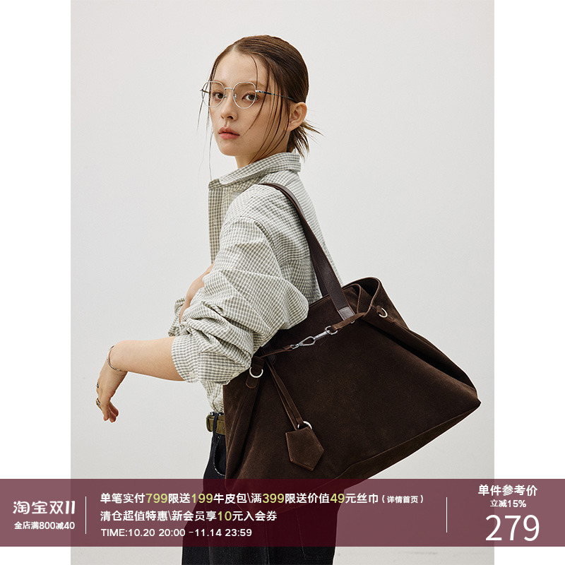 LR MADE 25AW 暗纹PU/颗粒感麂皮 单肩/斜挎/手拎 通勤HOBO托特包