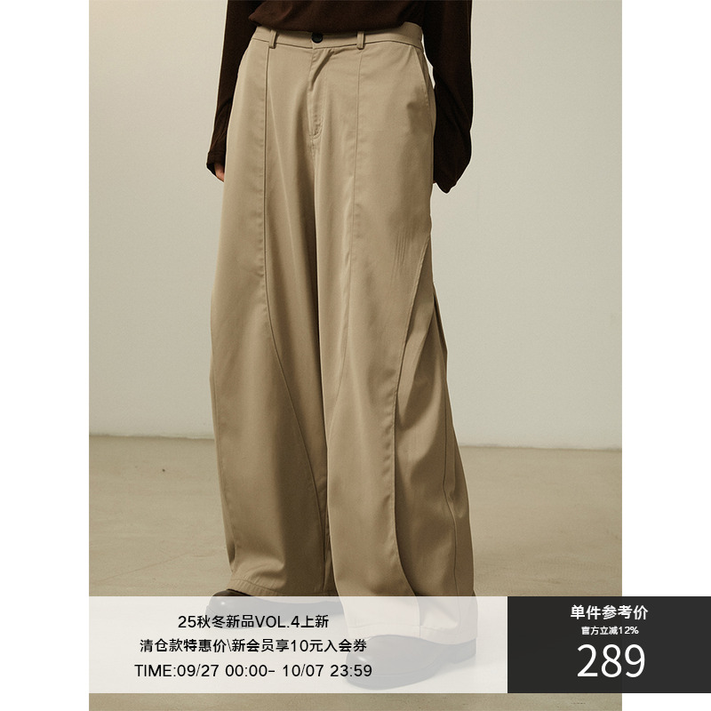 LR MADE 24AW 立体压褶活片 重磅光泽感TR 廓形休闲垂感长西裤