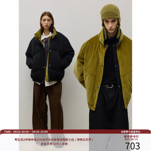 LR MADE 双面穿 Teflon™三防&灯芯绒 90白鸭绒羽绒服外套