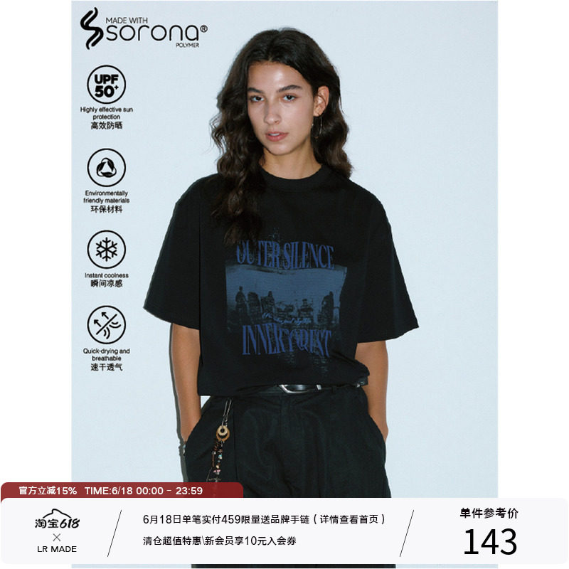 LR MADE 26SS 凉感Sorona? 虚幻撞色乐队标语图