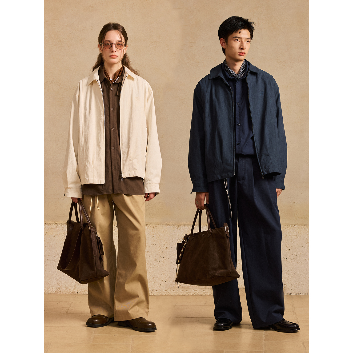 LR MADE 25AW 高密同色刺绣 下摆活褶 简约复古压线行政夹克外套