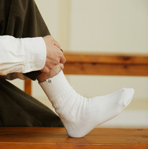 LR MADE 基础简约纯色堆叠中长袜 运动袜男女均码