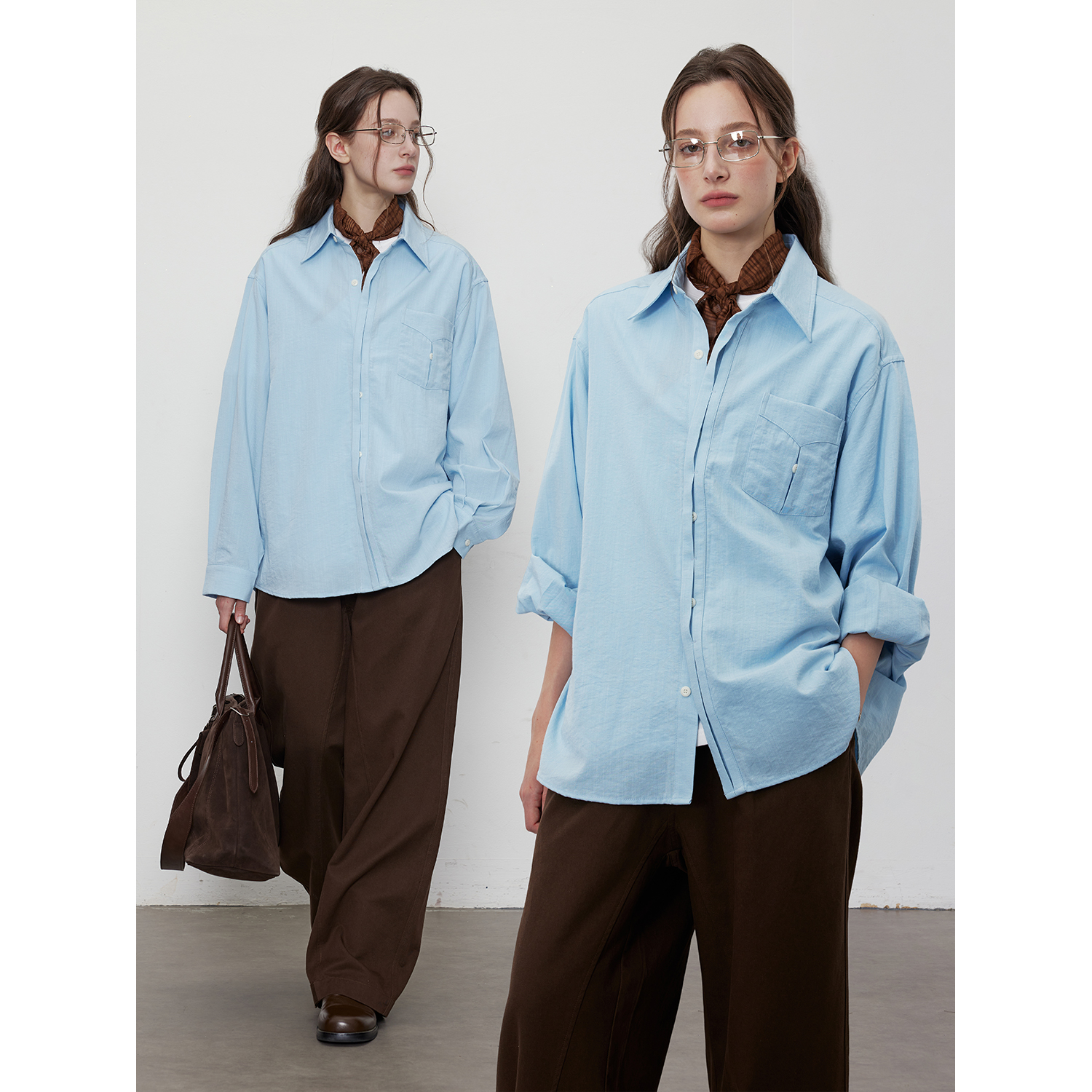 LR MADE 25AW 半隐藏式门襟 层次感结构 慵懒棉混纺抗皱长袖衬衫