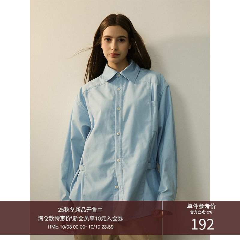 LR MADE 24AW 活页可调节袢扣 重磅垂感TR 休闲方领长袖口袋衬衫