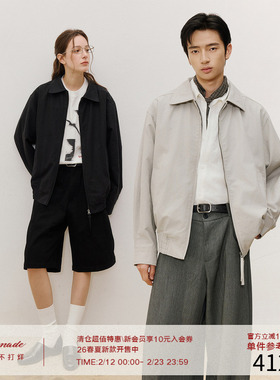 LR MADE 26SS 极简系列 双拉绳拉链 珠地棉混纺行政夹克外套