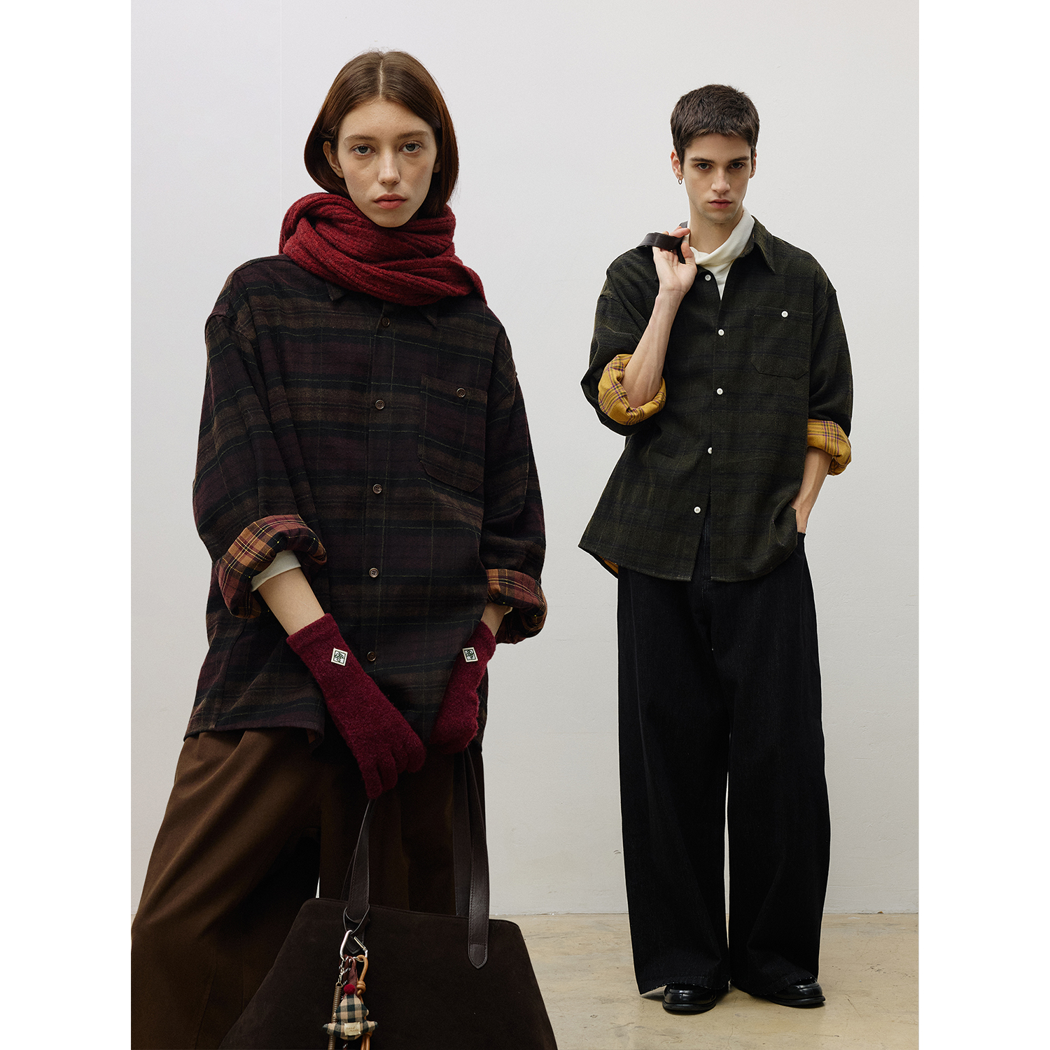 LR MADE 25AW 圣诞系列 双色面洗褪绒感色织格纹 格子长袖衬衫