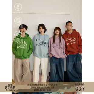 LR MADE 24AW多彩色系 宽松休闲情侣连帽男女卫衣 主题标语印花