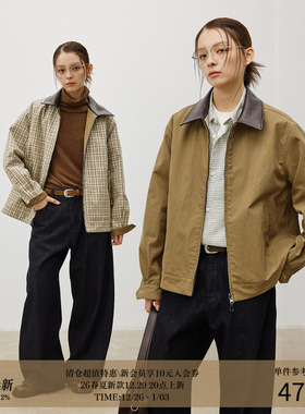 LR MADE 25AW一衣两穿 纯色/格纹 可选夹棉 撞色皮领复古外套夹克