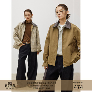 MADE 可选夹棉 25AW一衣两穿 格纹 撞色皮领复古外套夹克 纯色