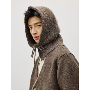 帽子围脖一体 羊毛混纺保暖针织帽 25AW 巴拉克拉法帽 MADE