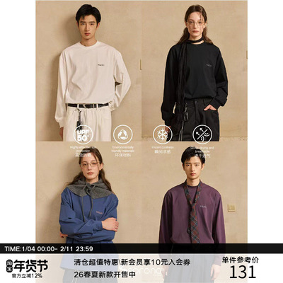 LR MADE 25AW 240G Sorona®定番小logo标语 单穿打底圆领长袖T恤