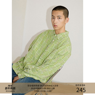 MADE 衬衫 24AW 廓形休闲慵懒感长袖 不规则破坏感流苏色织格子