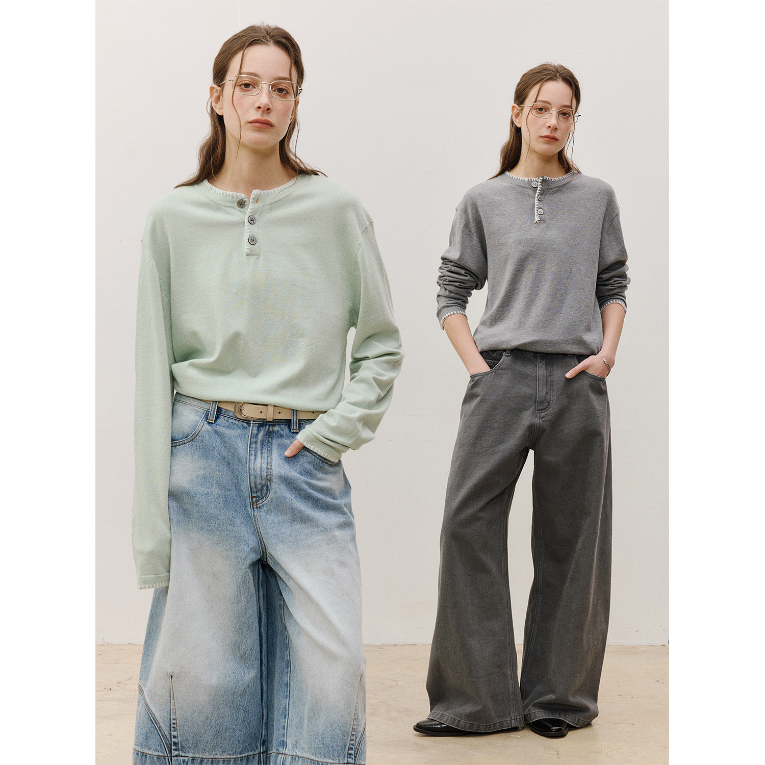 LR MADE 26SS 细腻桑蚕丝羊毛 撞色手缝线 开衩袖 长