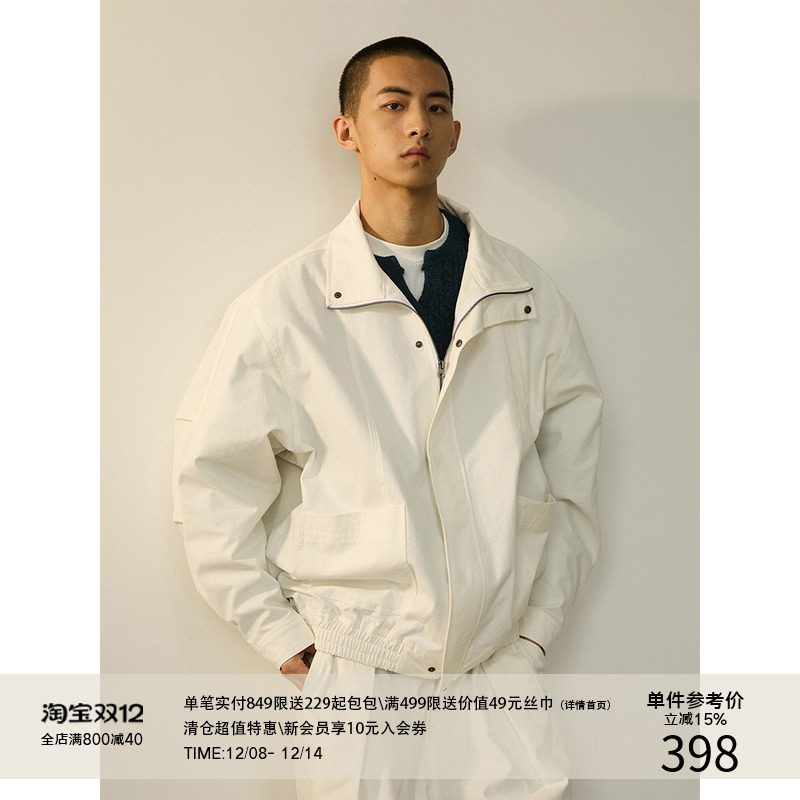 LR MADE 24AW 复古酵洗 立翻领 挺阔棉感廓形拉链四合扣外套夹克