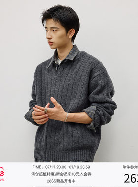 LR MADE 经典亨利领 重磅羊驼毛感 慵懒保暖套头毛衣针织衫