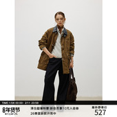 MADE 撞色皮领 25AW 做旧复古 定制飞机扣 中长款 夹棉外套夹克