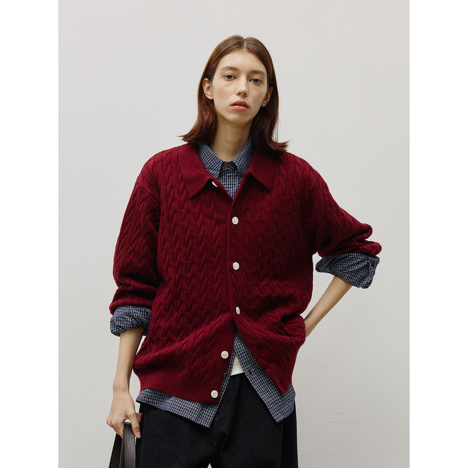 【男装专场】LR MADE 绞花肌理 保暖绵羊毛 针织开衫