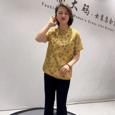 女权贵族夏季新款大码旗袍衫短袖
