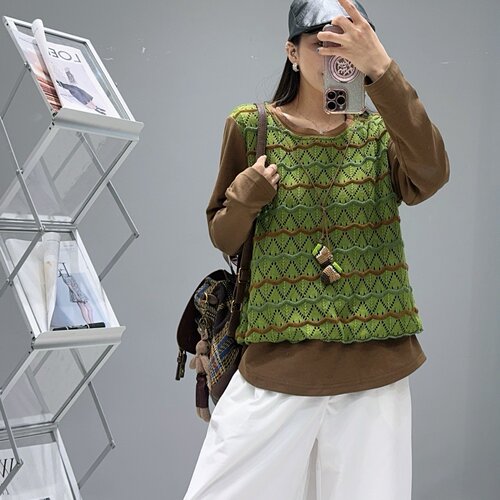 妃儿红秋季新款大码显瘦假两件衫