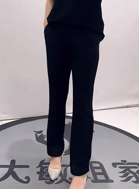 芮娜依莲9257夏季新款欧货醋酸料女裤加大码女装胖妹妹显瘦气质裤